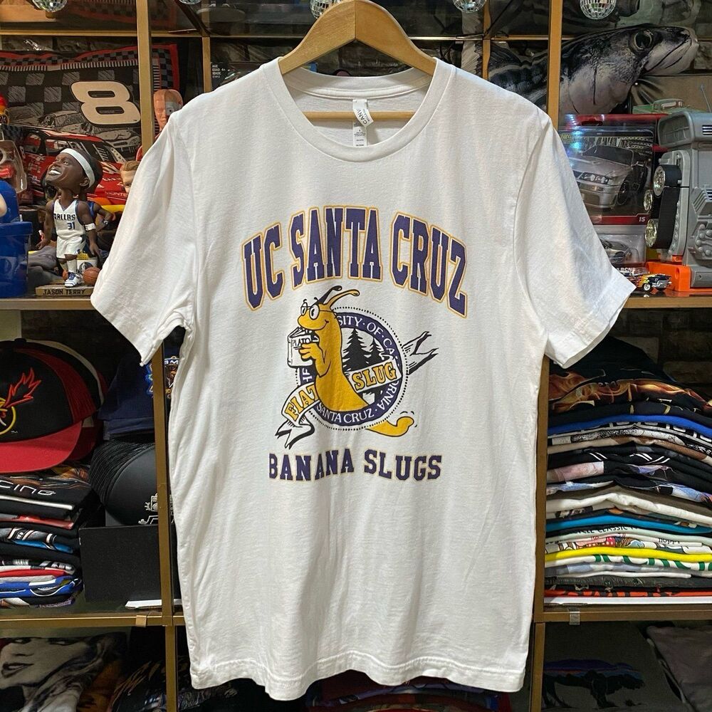 UC Santa Cruz Banana Slugs Graphic T-Shirt Mens Large White Bella Canvas College